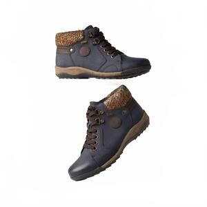 NEW SPRING STEP SHOES women's clifton sweater ankle boots in navy